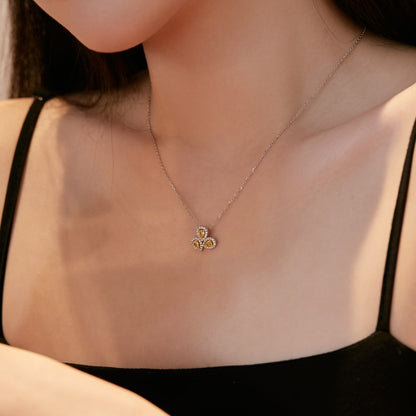 [Clover Jewelrys]Elegant Flower Shape Pear Cut Necklace