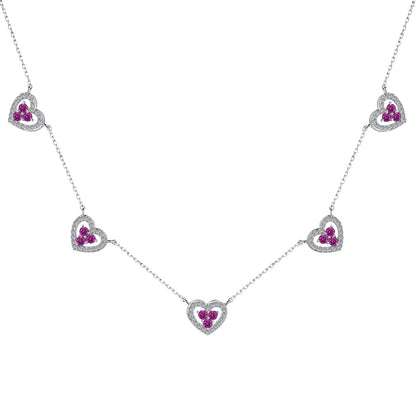 [Clover Jewelrys]Sparkling Five Heart Necklace