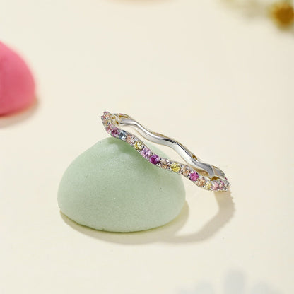 [Clover Jewelrys]Dainty Colorful Round Cut Party Ring