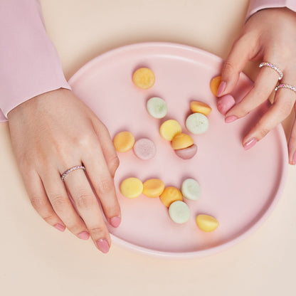 [Clover Jewelrys]Unique Scintillating Round Cut Daily Ring