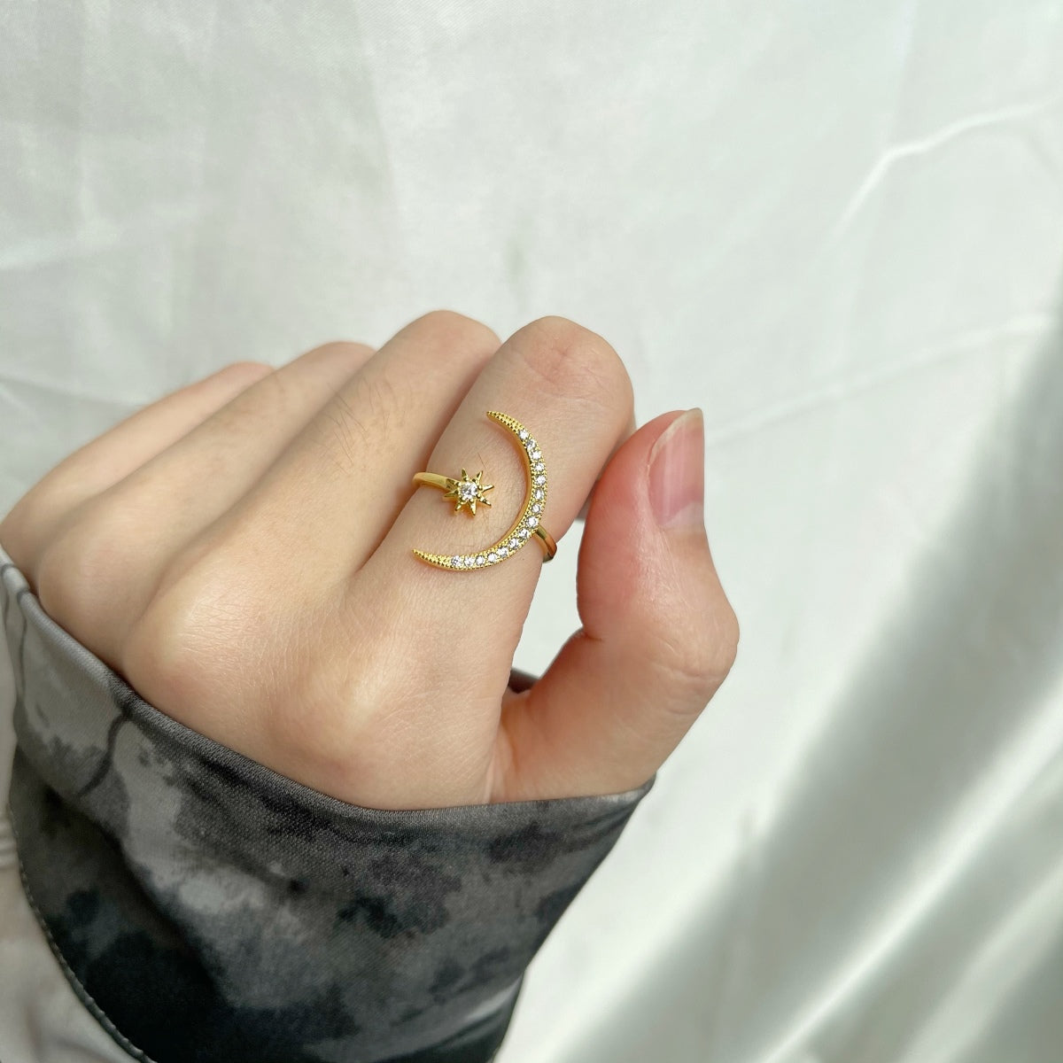 [Clover Jewelrys]Eternity Moon & Star Ring