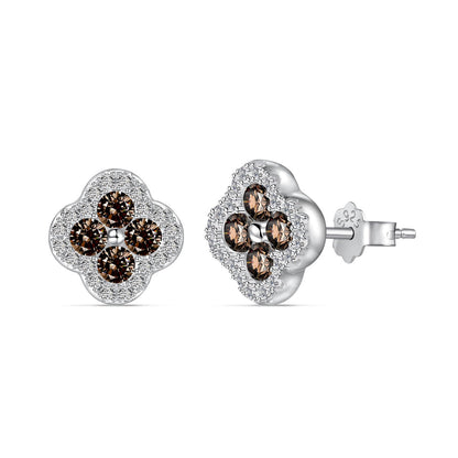 [Clover Jewelrys]Four-Leaf Clover Flower Shaped Earrings