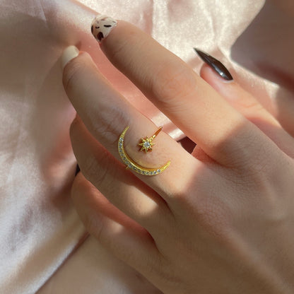 [Clover Jewelrys]Eternity Moon & Star Ring