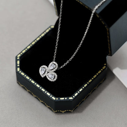 [Clover Jewelrys]Elegant Flower Shape Pear Cut Necklace