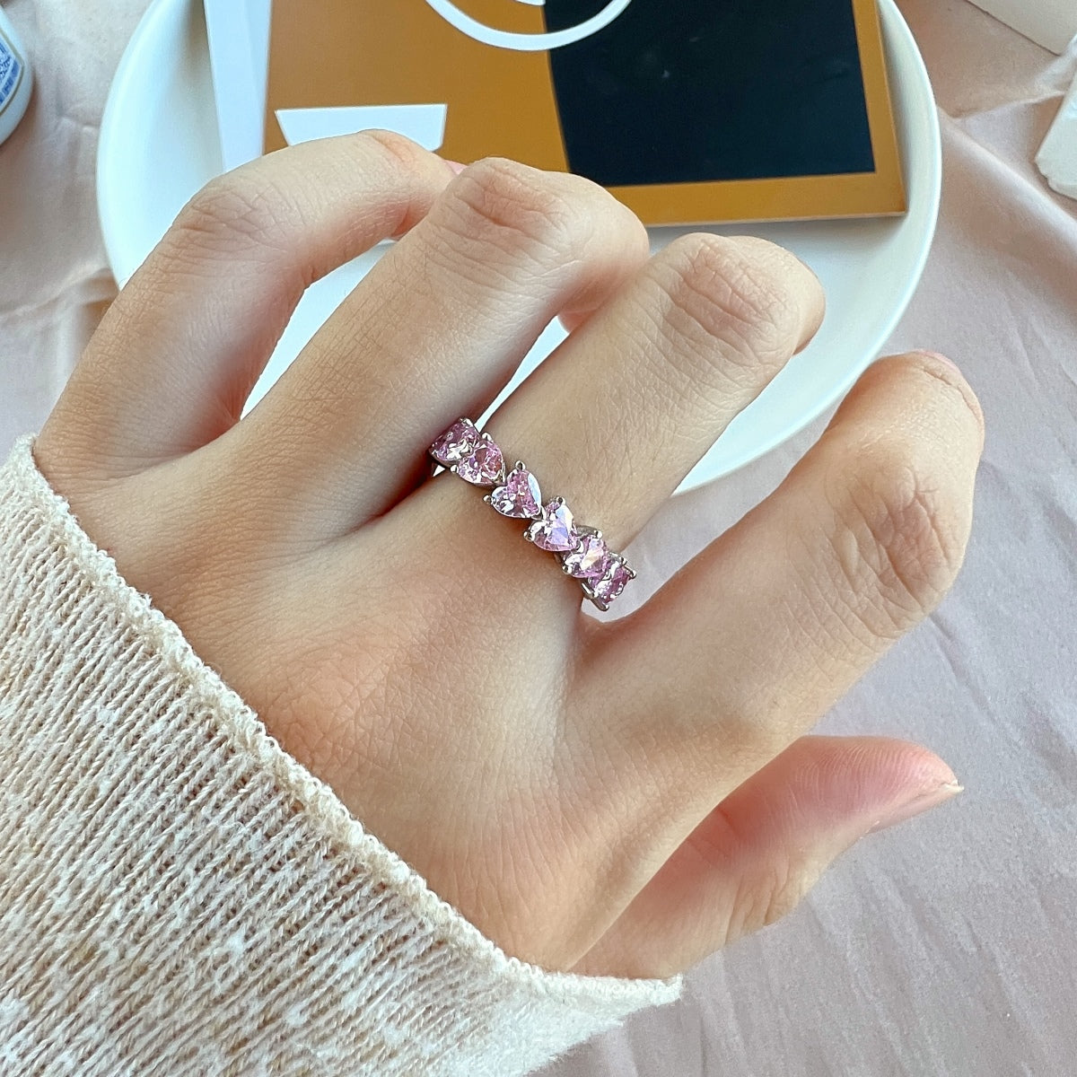 [Clover Jewelrys]0.25 Carat Radiant Romance Heart Cut Lover Ring