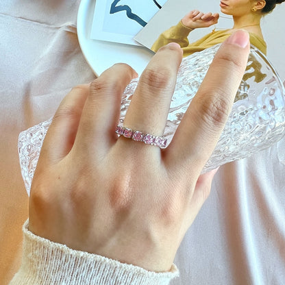 [Clover Jewelrys]Eternity Round Cut Tennis Ring