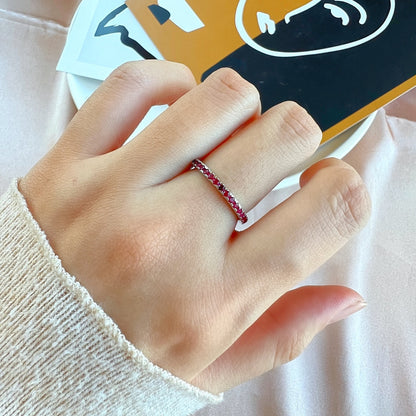 [Clover Jewelrys]Delicate Sparkling Round Cut Daily Ring