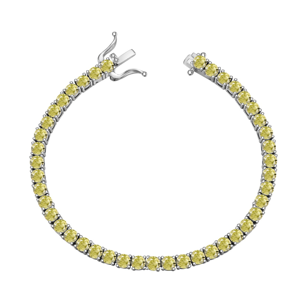 [Clover Jewelrys]Ornate Dazzling Round Cut Tennis Bracelet