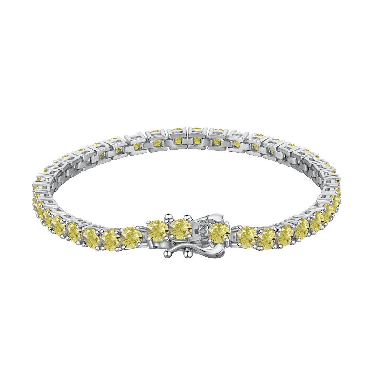 [Clover Jewelrys]Ornate Dazzling Round Cut Tennis Bracelet