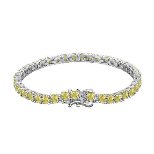 [Clover Jewelrys]Ornate Dazzling Round Cut Tennis Bracelet