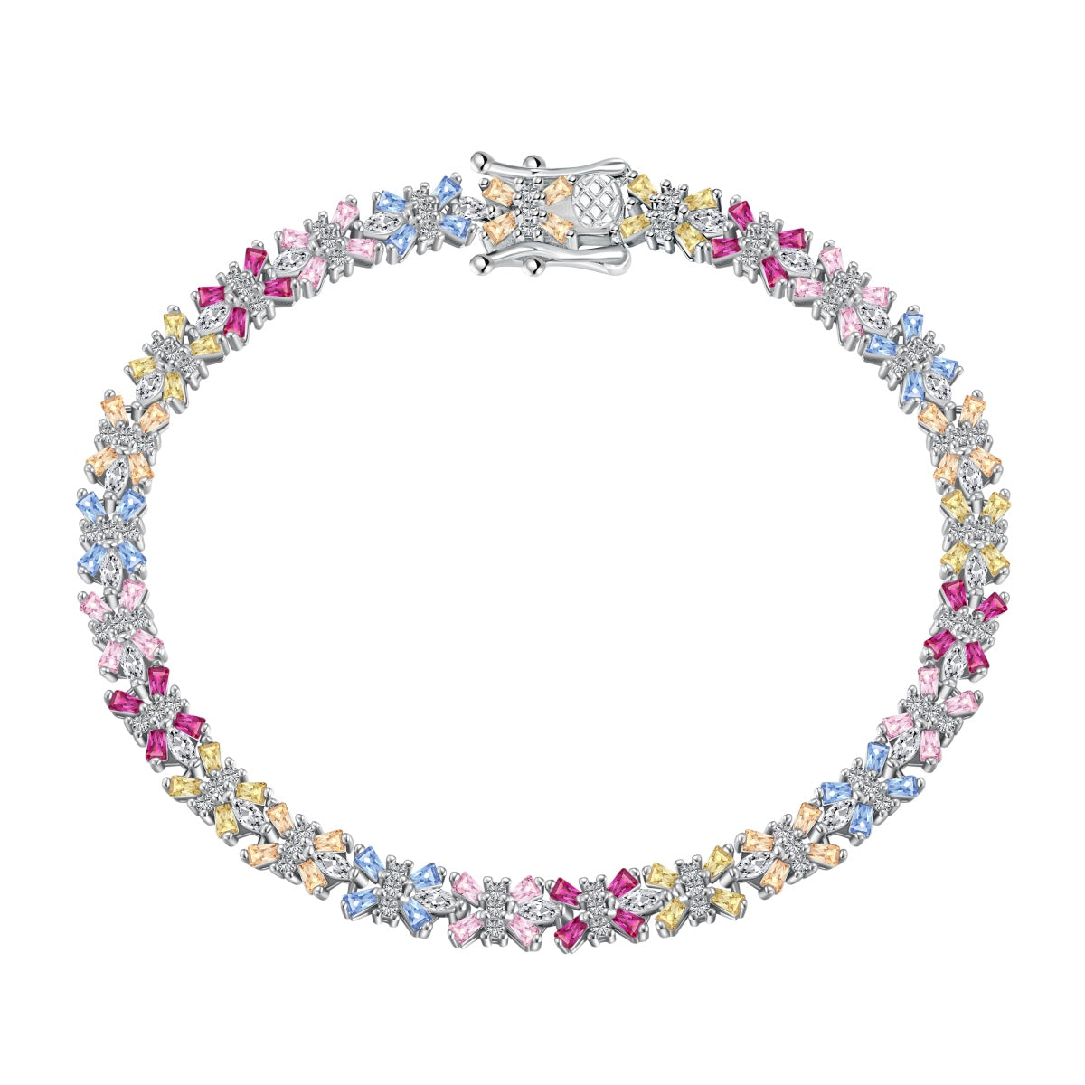 [Clover Jewelrys]Radiant Colorful Emerald Cut Party Bracelet