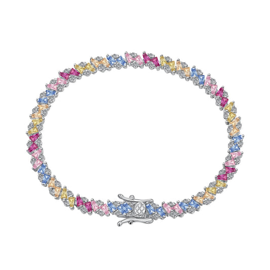 [Clover Jewelrys]Ornate Sparkling Multi Cut Party Bracelet