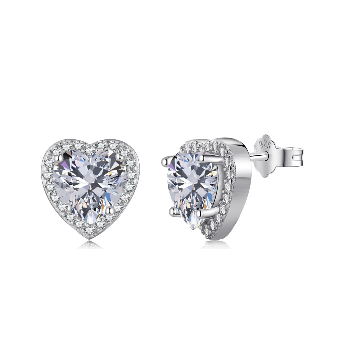 [Clover Jewelrys]Sparkling Heart Shape Lover Earrings