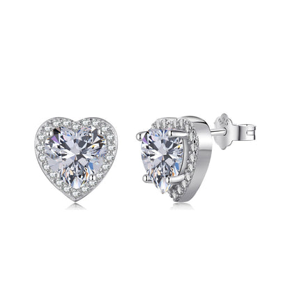 [Clover Jewelrys]Sparkling Heart Shape Lover Earrings