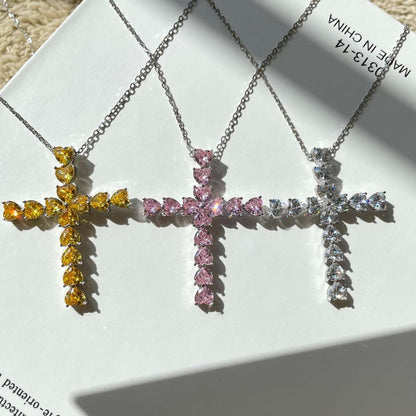 [Clover Jewelrys]Radiant Cross Shape Necklace