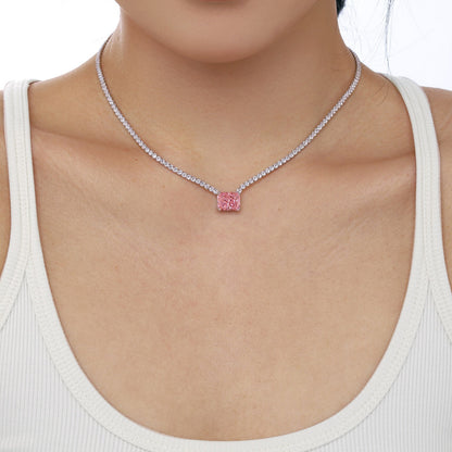 [Clover Jewelrys]4.0 Carat Elegant Radiant Cut Necklace