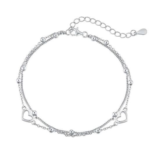 [Clover Jewelrys]Dainty Double Layer Love Heart Bracelet