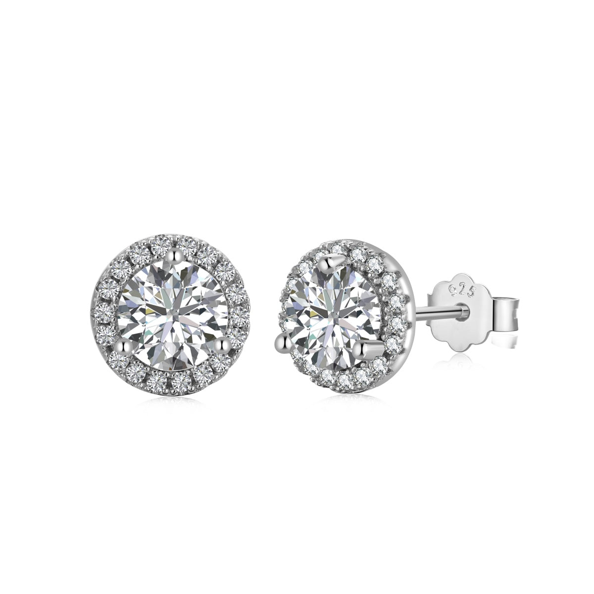 [Clover Jewelrys]Classic Princess Round Shape Earrings