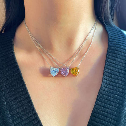 [Clover Jewelrys]6.0 carat Radiant Heart Shape Necklace