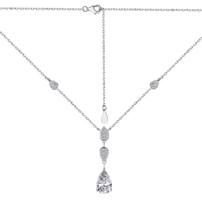 [Clover Jewelrys]Dazzling Pear Cut Necklace