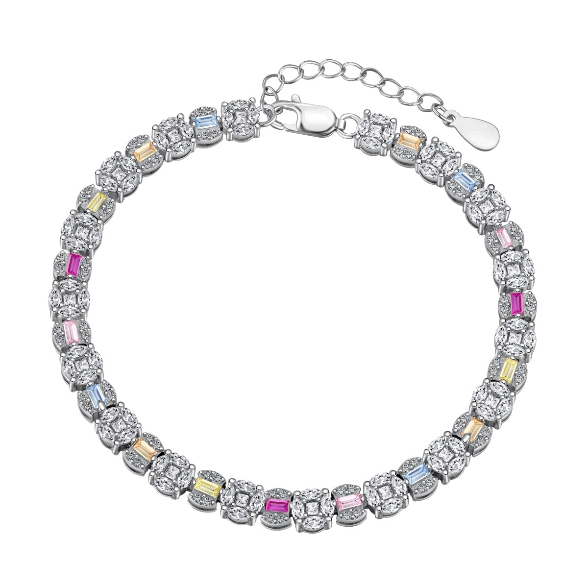 [Clover Jewelrys]Dazzling Radiant Multi Cut Daily Bracelet