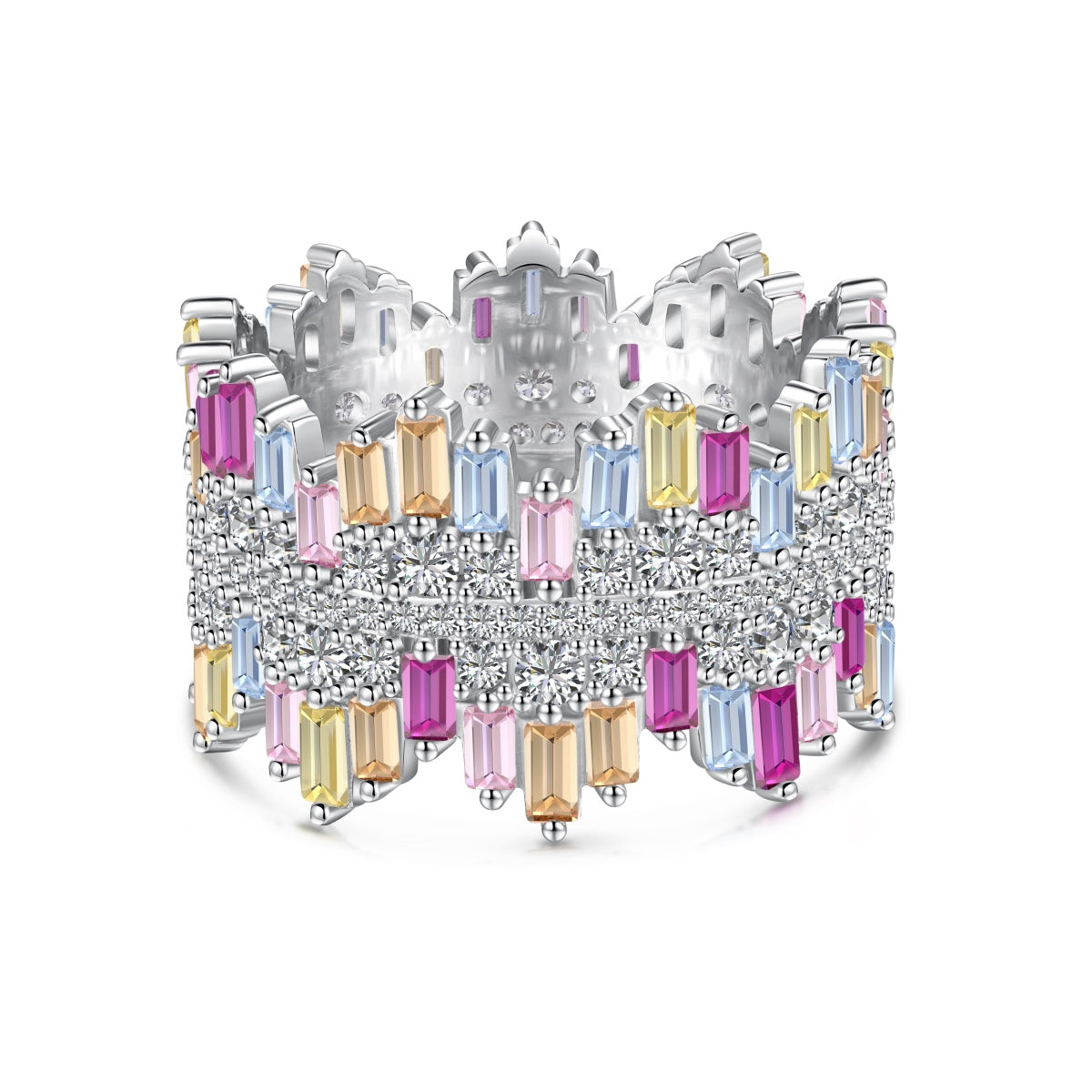 [Clover Jewelrys]Luxurious Colorful Radiant Cut Daily Ring