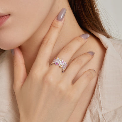 [Clover Jewelrys]Luxurious Colorful Radiant Cut Daily Ring