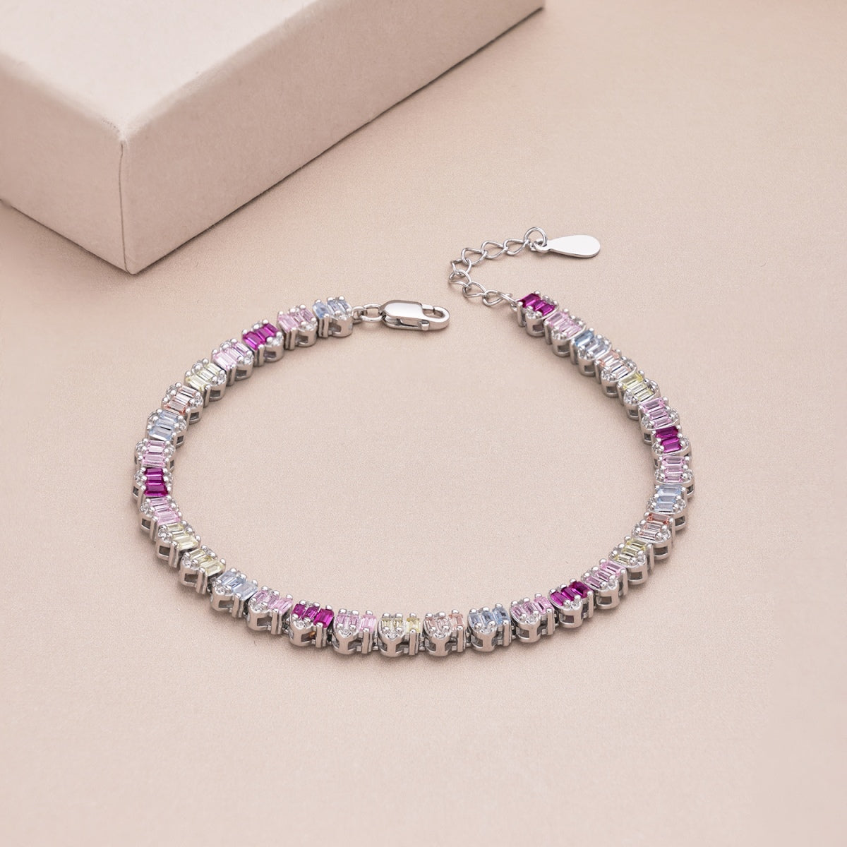 [Clover Jewelrys]Delicate Colorful Emerald Cut Party Bracelet