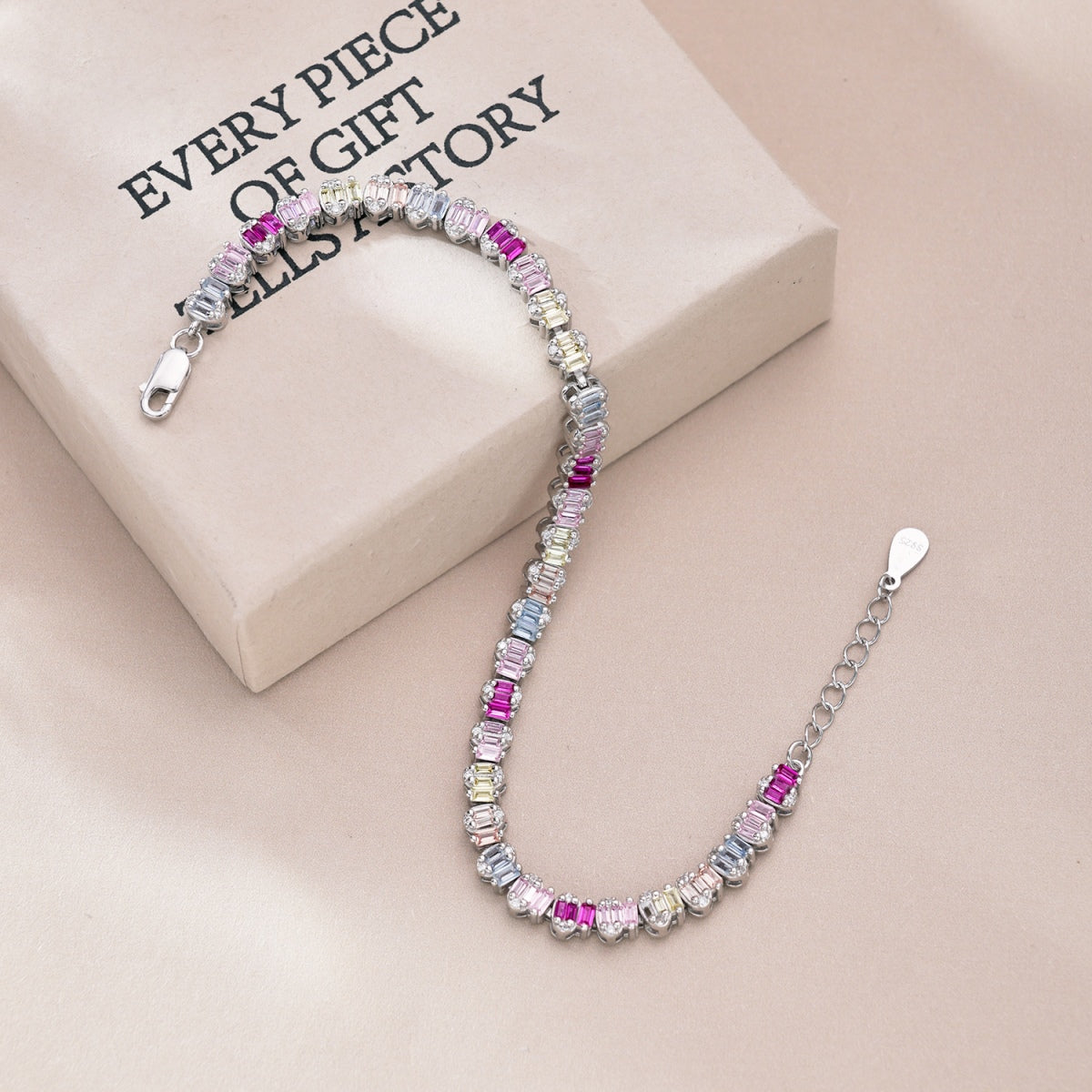 [Clover Jewelrys]Delicate Colorful Emerald Cut Party Bracelet