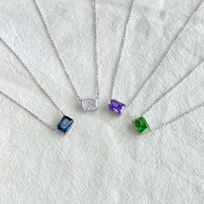 [Clover Jewelrys]Luxurious Square Shape Colorful Necalack