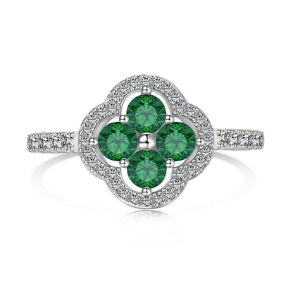 [Clover Jewelrys]Four Leaf Clover Flower Design Ring