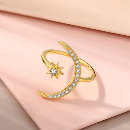 [Clover Jewelrys]Eternity Moon & Star Ring