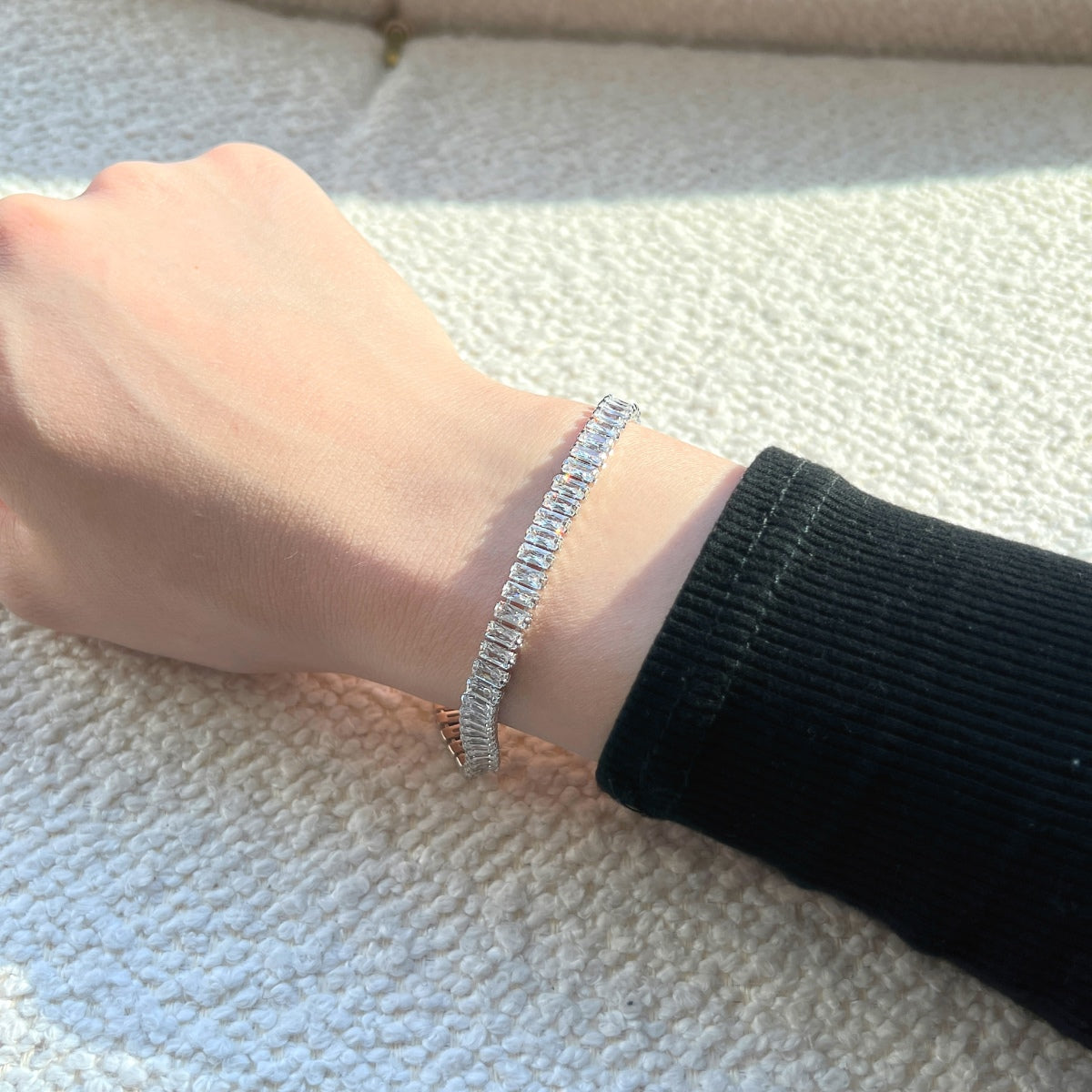 [Clover Jewelrys]Exquisite Emerald Cut Daily Bracelet