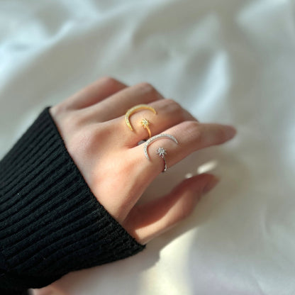 [Clover Jewelrys]Eternity Moon & Star Ring