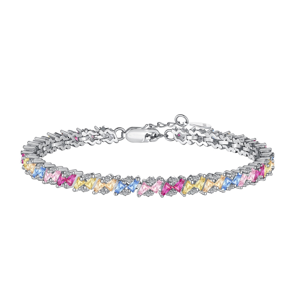 [Clover Jewelrys]Ornate Sparkling Multi Cut Party Bracelet