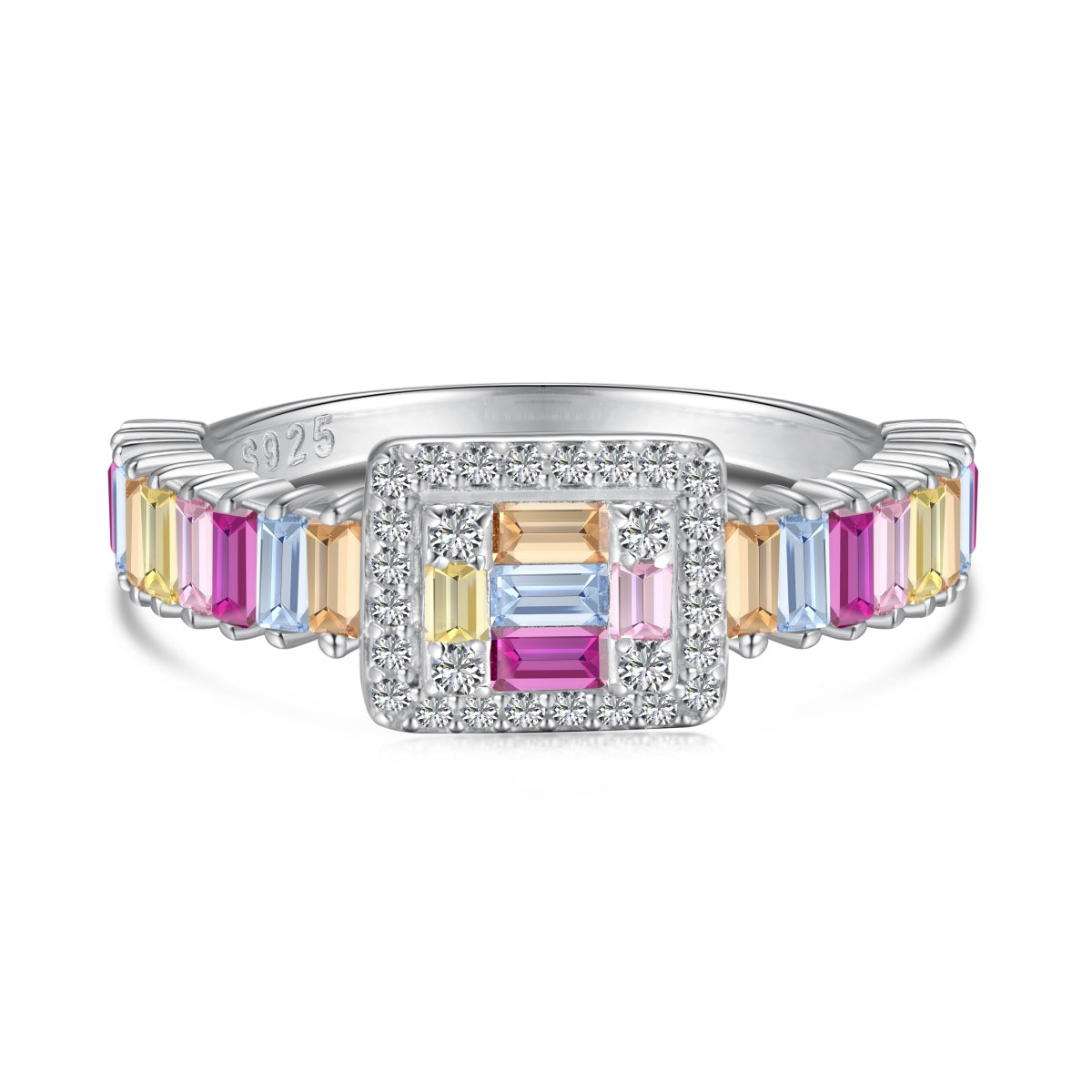 [Clover Jewelrys]Exquisite Colorful Radiant Cut Party Ring