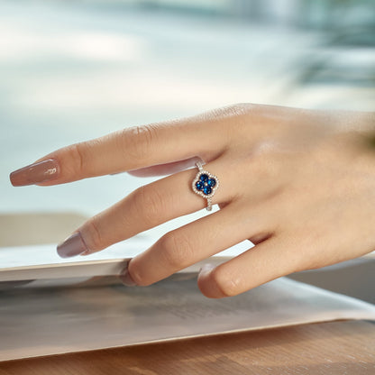 [Clover Jewelrys]Four Leaf Clover Flower Design Ring