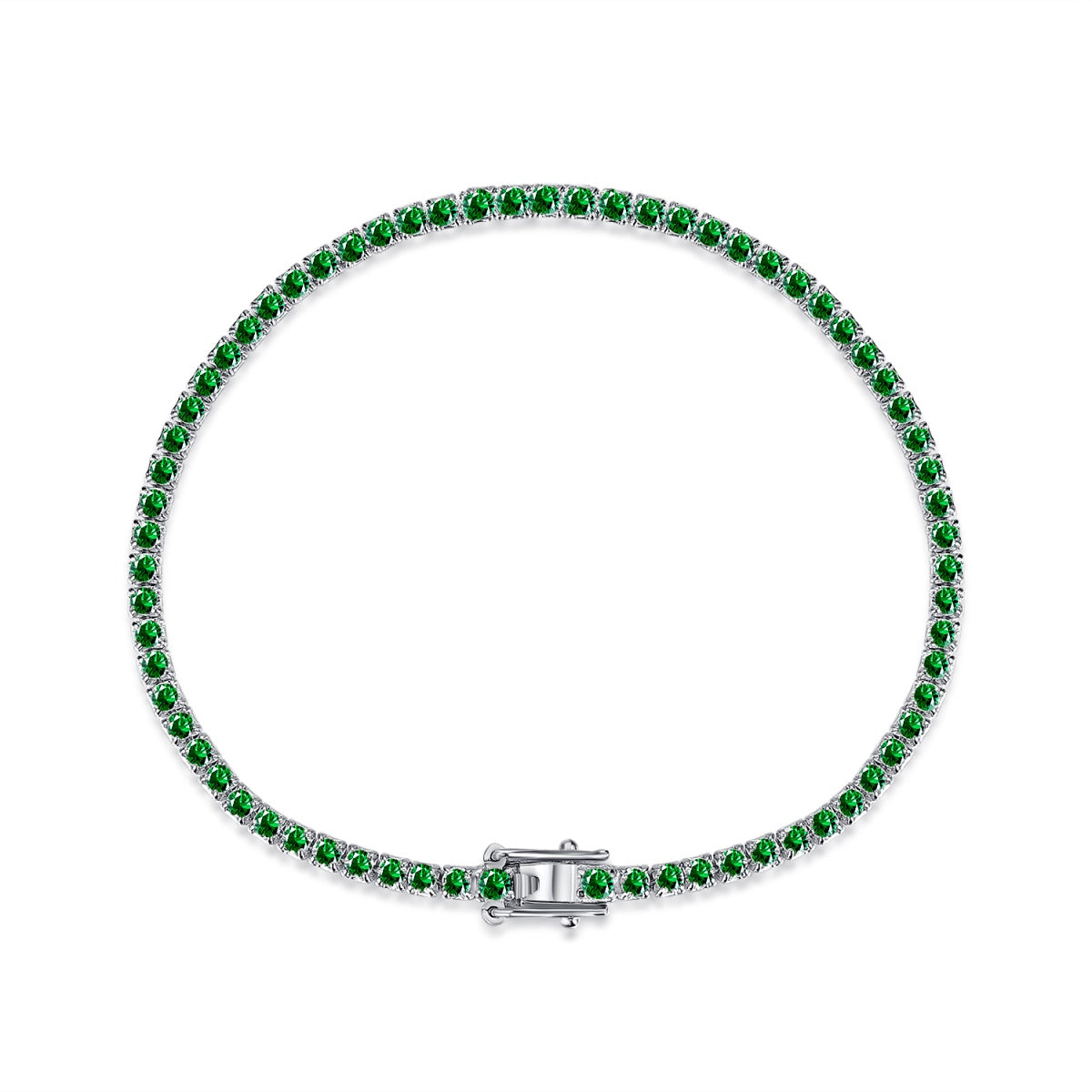 [Clover Jewelrys]Dazzling Colorful Round Cut Daily Bracelet