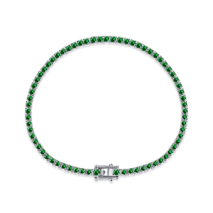 [Clover Jewelrys]Dazzling Colorful Round Cut Daily Bracelet