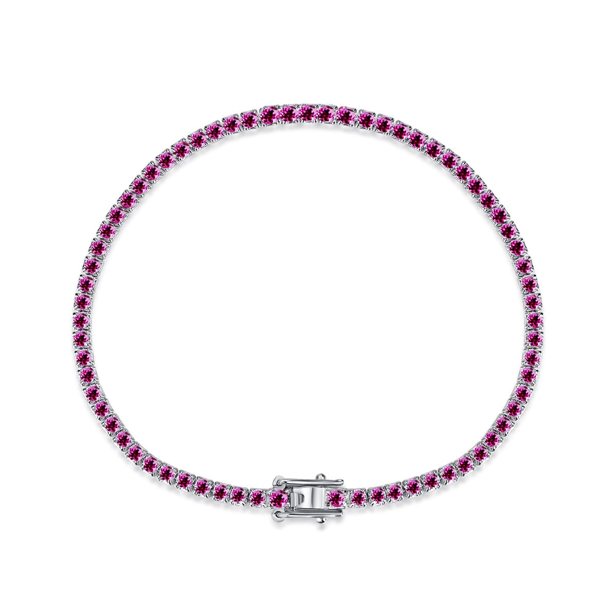 [Clover Jewelrys]Dazzling Colorful Round Cut Daily Bracelet