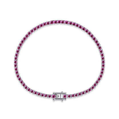 [Clover Jewelrys]Dazzling Colorful Round Cut Daily Bracelet