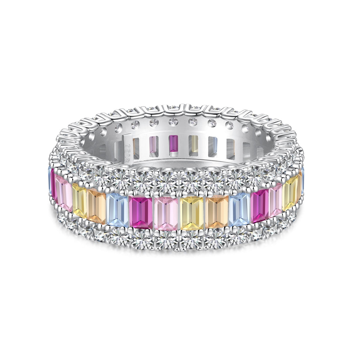 [Clover Jewelrys]Dainty Colorful Radiant Cut Daily Ring