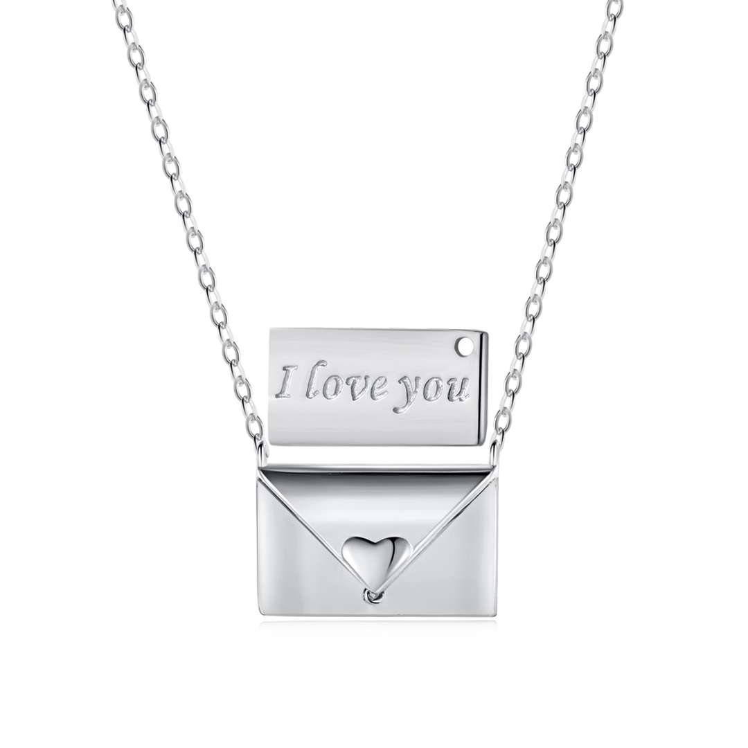 [Clover Jewelrys]Envelope Heart Shape Mother's Day Necklace