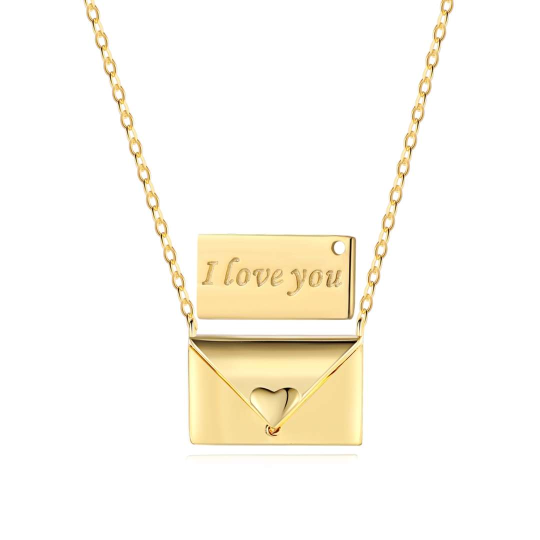 [Clover Jewelrys]Envelope Heart Shape Mother's Day Necklace