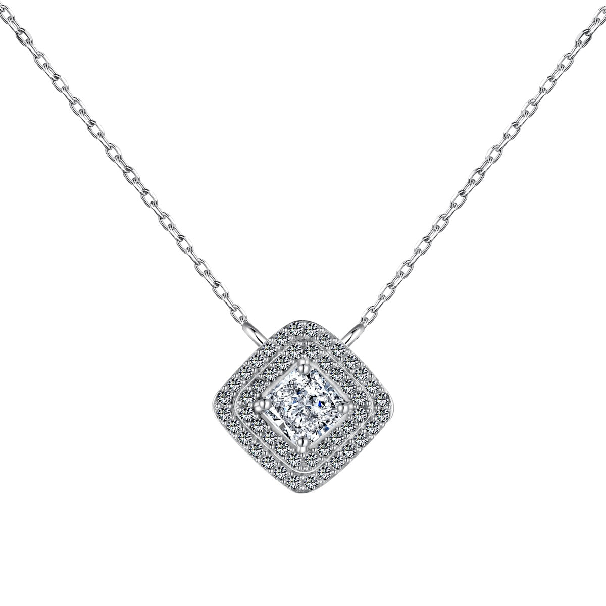 [Clover Jewelrys]Sparkling Asscher Cut Necklace