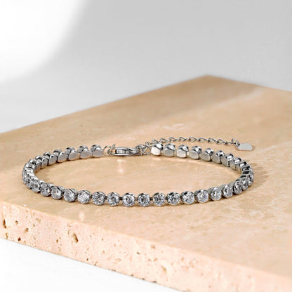 [Clover Jewelrys]Ornate  Sparkling Round Cut Daily Bracelet