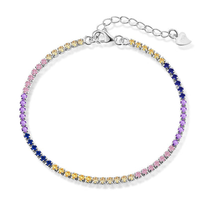 [Clover Jewelrys]Radiant Shinning Princess Cut Tennis Bracelet