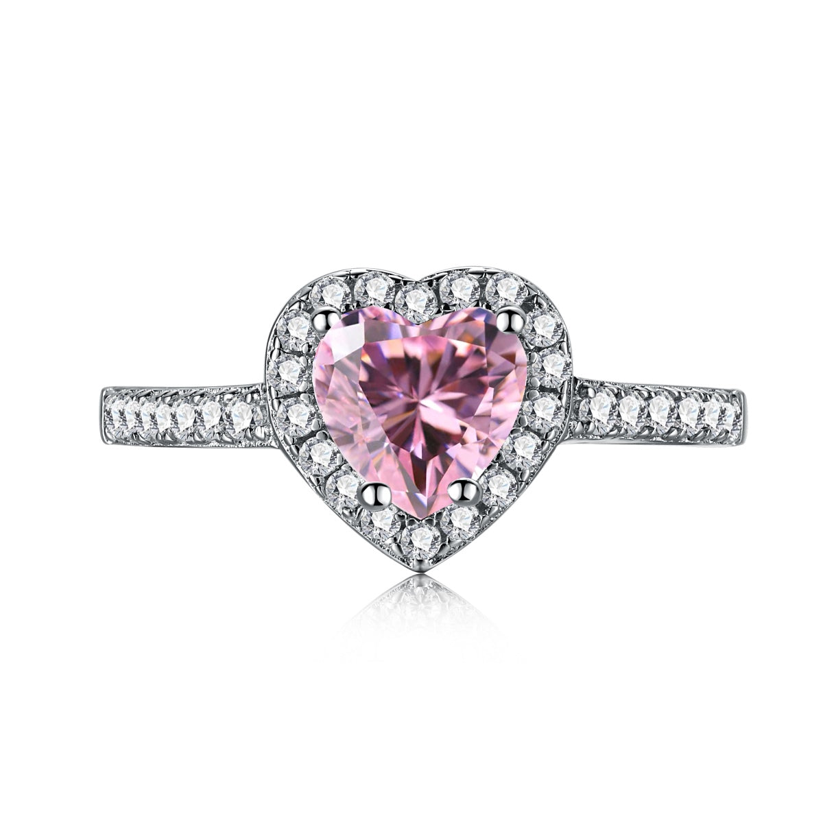 [Clover Jewelrys]Eternity Splashy Romantic Heart Shape Lover Ring