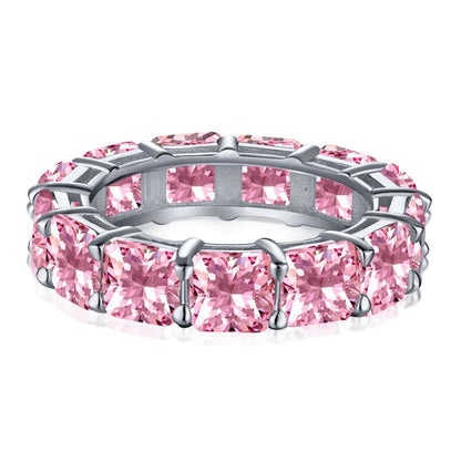 [Clover Jewelrys]Elegant Princess Cut Tennis Ring