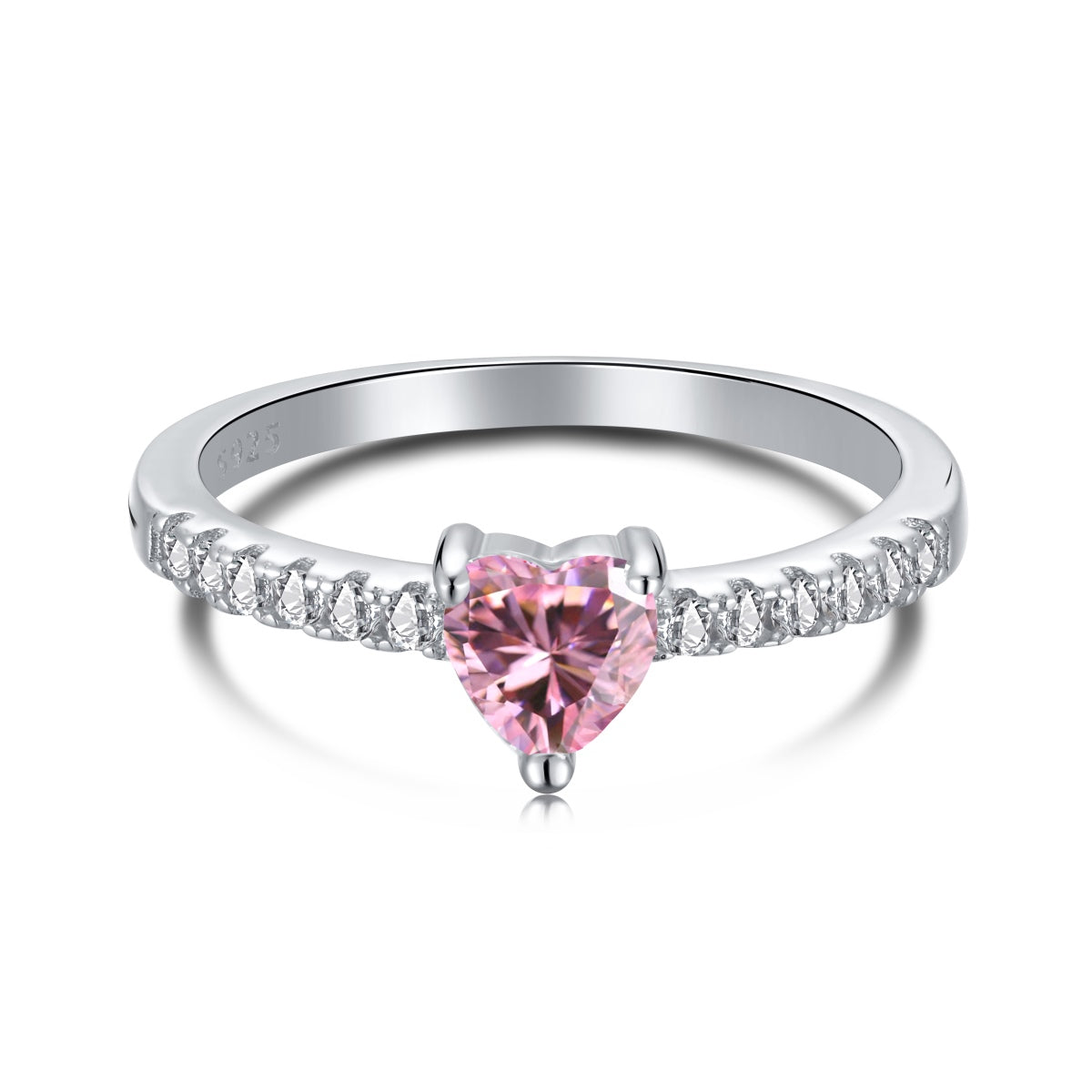 [Clover Jewelrys]0.5 Carat CaratEternity Charming Heart Shape Lover Ring